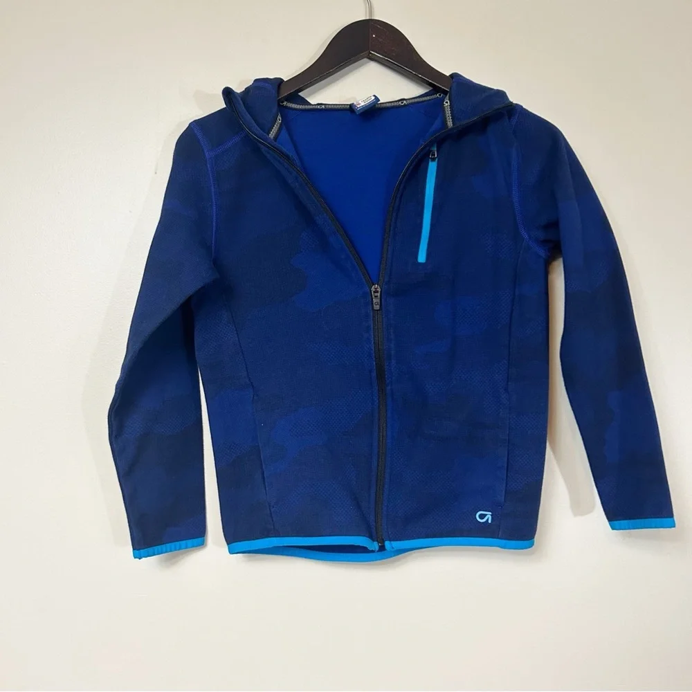 4/$25 Gap Fit navy blue camo zip up jacket kids L